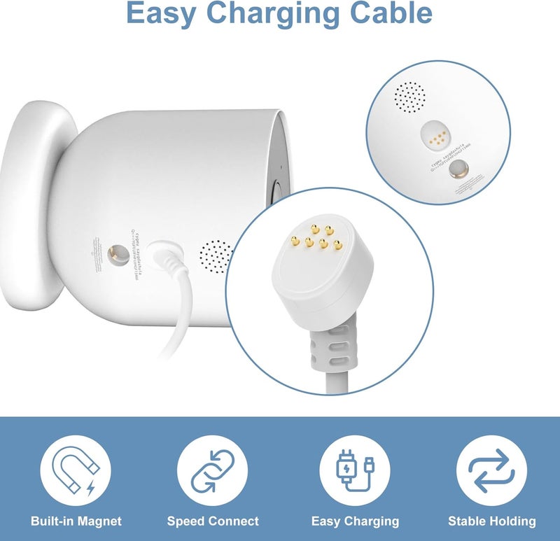 Nooukut Power Cable Compatible with Google Nest Cam Outdoor or Indoor Battery, 10W 25Ft Nest Power Connector Weatherproof Charging Cable Power Your Nest Cam Power Cord - Image 3